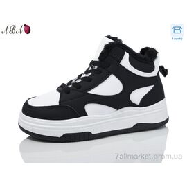 Черевики жіночі стильні Зима SS2ABA189 black-white (8 пар р.37-41) "Aba" недорого оптом від прямого постачальника