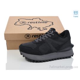 Кросівки жіночі модні Весна/осінь RWZ24233 black (8 пар р.36-41) "Restime" недорого оптом від прямого постачальника