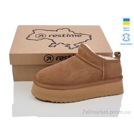 Уггі жіночі утеплені Зима YWZ24451 camel (8 пар р.36-41) "Restime" недорого оптом від прямого постачальника
