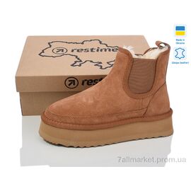 Уггі жіночі утеплені Зима YWZ24457 camel (8 пар р.36-41) "Restime" недорого оптом від прямого постачальника