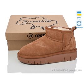 Уггі жіночі утеплені Зима YWZ24455 camel (8 пар р.36-41) "Restime" недорого оптом від прямого постачальника