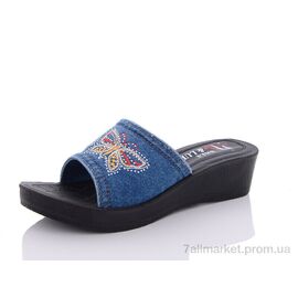 Шльопанці жіночі полегшені Літо 69 синій (6 пар р.36-41) "Sali-2" недорого оптом від прямого постачальника