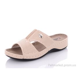 Фотография Шлепки женские облегченные Лето 411 бежевий (6 пар р.37-41) "Sali-2" недорого оптом от прямого поставщика