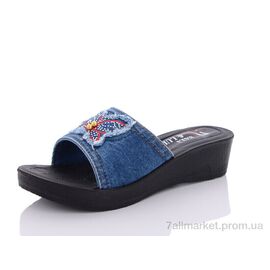Фотография Шлепки женские облегченные Лето 70 синій (6 пар р.36-41) "Sali-2" недорого оптом от прямого поставщика