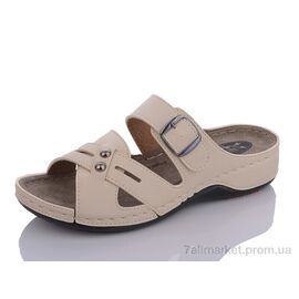 Фотография Шлепки женские облегченные Лето 113 beige (6 пар р.36-41) "Sali-2" недорого оптом от прямого поставщика