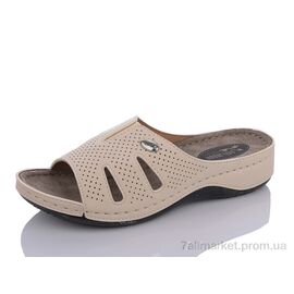 Фотография Шлепки женские облегченные Лето 109 beige (6 пар р.36-41) "Sali-2" недорого оптом от прямого поставщика