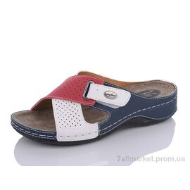 Фотография Шлепки женские облегченные Лето 106 white-red (6 пар р.36-41) "Sali-2" недорого оптом от прямого поставщика