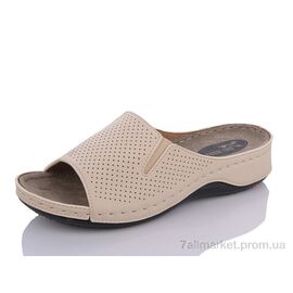 Шльопанці жіночі полегшені Літо 101 beige (6 пар р.36-41) "Sali-2" недорого оптом від прямого постачальника