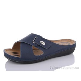 Фотография Шлепки женские облегченные Лето 1410 синій батал (6 пар р.40-43) "Sali-2" недорого оптом от прямого поставщика