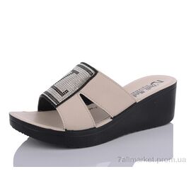 Фотография Шлепки женские облегченные Лето 0970C beige (6 пар р.36-40) "Sali-2" недорого оптом от прямого поставщика