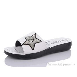 Фотография Шлепки женские облегченные Лето 8150 white (6 пар р.36-40) "Sali-2" недорого оптом от прямого поставщика