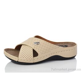 Фотография Шлепки женские облегченные Лето D155 beige (6 пар р.36-41) "Sali-2" недорого оптом от прямого поставщика