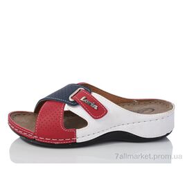 Фотография Шлепки женские облегченные Лето D106 red-white (6 пар р.36-41) "Sali-2" недорого оптом от прямого поставщика