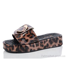Шльопанці жіночі полегшені Літо 101 лео-коричневий (8 пар р.36-40) "Sali-2" недорого оптом від прямого постачальника
