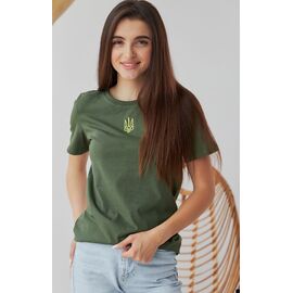 Фотография Футболка женская 315 khaki р.S-2XL "Madoka" недорого оптом от прямого поставщика