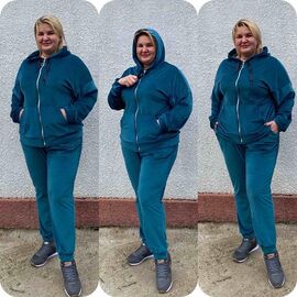 Фотография Костюм спортивный женский тёплый 4118 emerald р.54-60 "ZLATA" недорого оптом от прямого поставщика