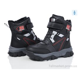 Черевики дитячі зручні Зима A30405 black (8 пар р.32-37) "Ok Shoes" недорого оптом від прямого постачальника