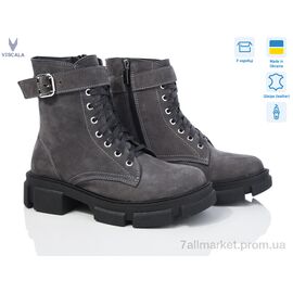 Черевики жіночі стильні Весна/осінь 27101N сір.з. A3ч. демі (6 пар р.36-40) "Viscala" недорого оптом від прямого постачальника