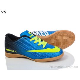 Фотография Футбольная обувь детские Весна/осень FutSal Mercurial 33 blue (8 пар р.31-35) "VS" недорого оптом от прямого поставщика