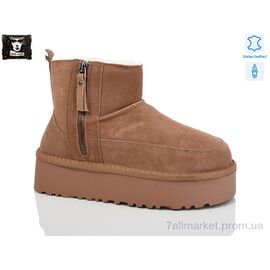 Фотография Угги женские утепленные зима W09-G75P brown (6 пар р.36-41) "Steel Land" недорого оптом от прямого поставщика