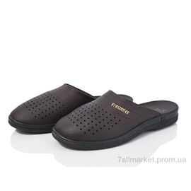 Шльопанці чоловічі пляжні Весна/осінь UNQ кож-зам т.коричневий (6 пар р.40-45) "Inblue" недорого оптом від прямого постачальника