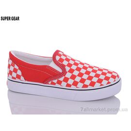 Сліпони жіночі тканинні Весна/осінь AF02 red (12 пар р.35-40) "Super Gear" недорого оптом від прямого постачальника