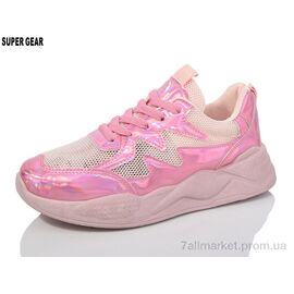 Кросівки жіночі модні Весна/осінь B882-2 pink (8 пар р.36-41) "Super Gear" недорого оптом від прямого постачальника