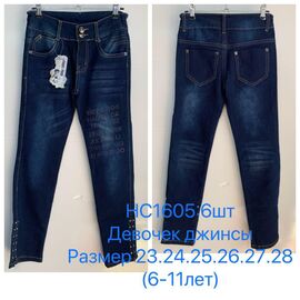Джинси дитячі на дівчинку HC1605 blue р.6-11 "JEANS KIDS" недорого оптом від прямого постачальника
