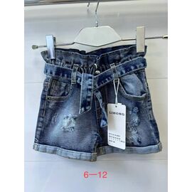 Дитячі шорти на дівчинку 2651 blue р.6-12 "JEANS KIDS" недорого оптом від прямого постачальника
