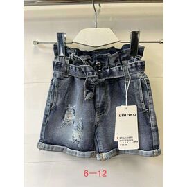 Дитячі шорти на дівчинку 2653 blue р.6-12 "JEANS KIDS" недорого оптом від прямого постачальника