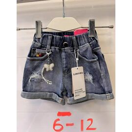 Дитячі шорти на дівчинку 2656 blue р.6-12 "JEANS KIDS" недорого оптом від прямого постачальника