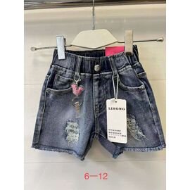 Дитячі шорти на дівчинку 2657 blue р.6-12 "JEANS KIDS" недорого оптом від прямого постачальника