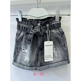 Дитячі шорти на дівчинку 2659 grey р.6-12 "JEANS KIDS" недорого оптом від прямого постачальника