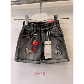 Дитячі шорти на дівчинку 2660 grey р.6-12 "JEANS KIDS" недорого оптом від прямого постачальника