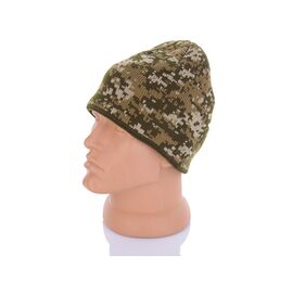 Шапка чоловіча зимова Шапка в'язана піксель фліс р.56-60 "Viola" недорого оптом від прямого постачальника