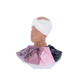 Фотография Повязка детская на девочку 003-4 велюр mix р.50-52 "Viola" недорого оптом от прямого поставщика
