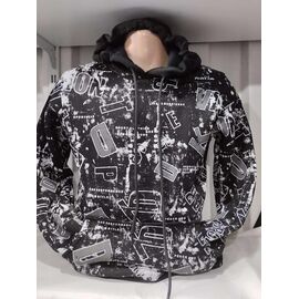 Фотография Худи мужской 1498 black р.S-2XL "RING" недорого оптом от прямого поставщика
