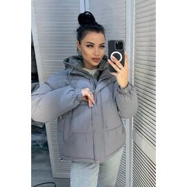 Фотография Куртка женская зимняя 9056 grey р.M-XL "Blondinka" недорого оптом от прямого поставщика