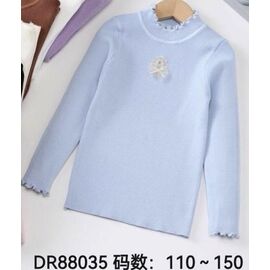 Фотография Свитер детский на девочку DR88035 l.blue р.110-150 "Blondinka" недорого оптом от прямого поставщика