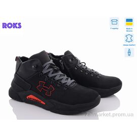Черевики чоловічі стильні Зима 265 черно-красный (6 пар р.40-45) "Roks" недорого оптом від прямого постачальника