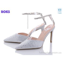 Босоніжки жіночі літні Літо LC03 silver (12 пар р.36-40) "Roks" недорого оптом від прямого постачальника