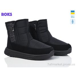 Дутики жіночі утеплені Зима Progress 3715 чорний (6 пар р.37-42) "Roks" недорого оптом від прямого постачальника