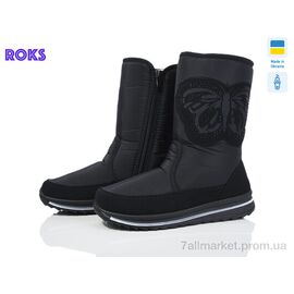 Дутики жіночі утеплені Зима Progress 3133 чорний (6 пар р.37-41) "Roks" недорого оптом від прямого постачальника