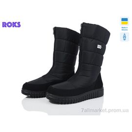 Дутики жіночі утеплені Зима 4401 чорний (6 пар р.38-42) "Roks" недорого оптом від прямого постачальника