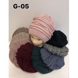 Фотография Шапка зимняя женская KA-G05 mix двойная р.54-58 "Red Hat" недорого оптом от прямого поставщика