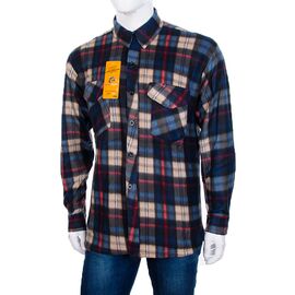 Фотография Рубашка мужская тёплая A77-10 blue р.XL-5XL "Logaster" недорого оптом от прямого поставщика