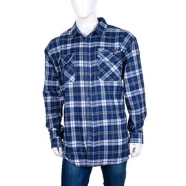 Фотография Рубашка мужская тёплая A168-7 blue р.6XL-10XL "Logaster" недорого оптом от прямого поставщика