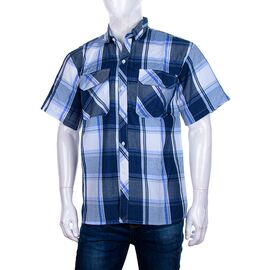 Фотография Рубашка мужская летняя CM001 blue р.XL-5XL "Logaster" недорого оптом от прямого поставщика