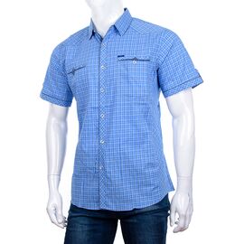 Фотография Рубашка мужская летняя A317-1 l.blue р.XL-5XL "Logaster" недорого оптом от прямого поставщика