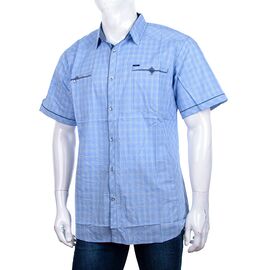 Фотография Рубашка мужская летняя A317-2 l.blue р.XL-5XL "Logaster" недорого оптом от прямого поставщика